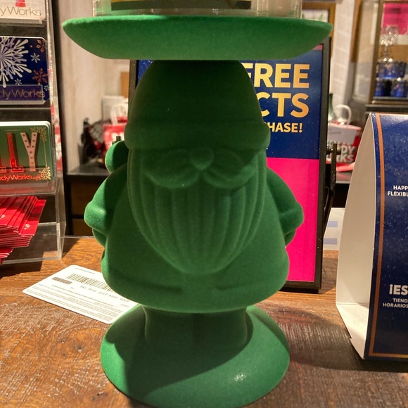 Bath & Body Works Accents Bath And Body Works Green Flocked Santa 3